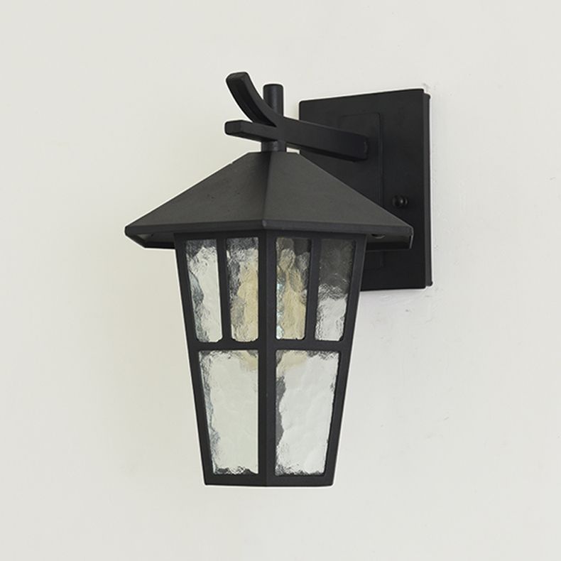 Retro Style Glass Wall Light Geometric Single Light Wall Sconce for Outdoors