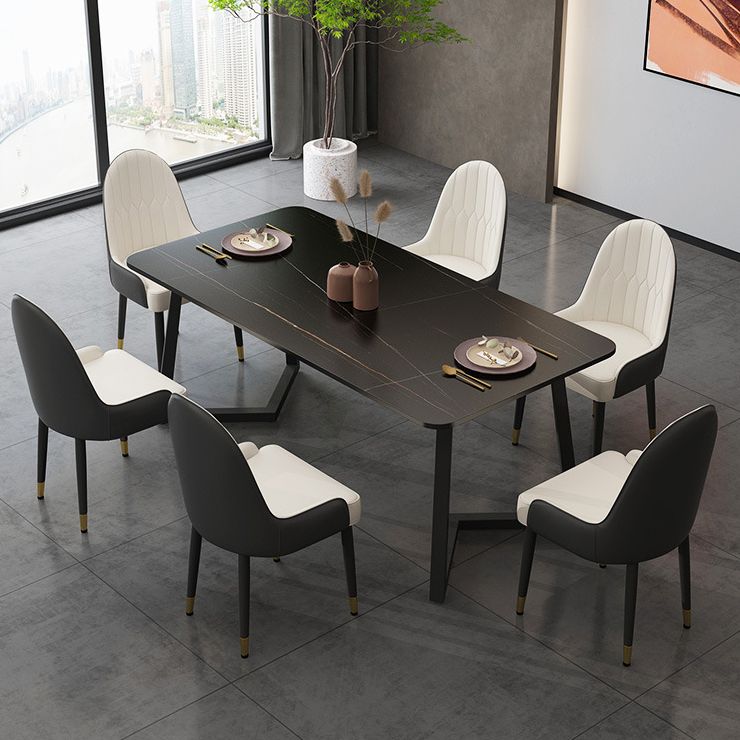 Industrial Style Dining Table Sintered Stone Rectangle Table for Home