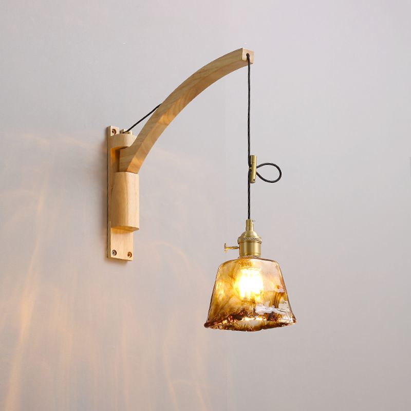 Wood Wall Sconce Light Modern Creative Wall Light for Bedroom