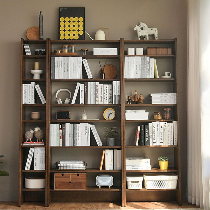 Modern Style Open Back Bookshelf Ladder Wooden Bookcase with Shelves