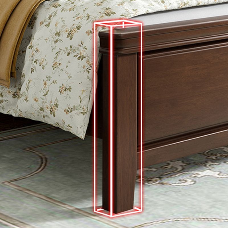 84.65 inch Wide Rustic Bed Frame Rubberwood Bed with Headboard