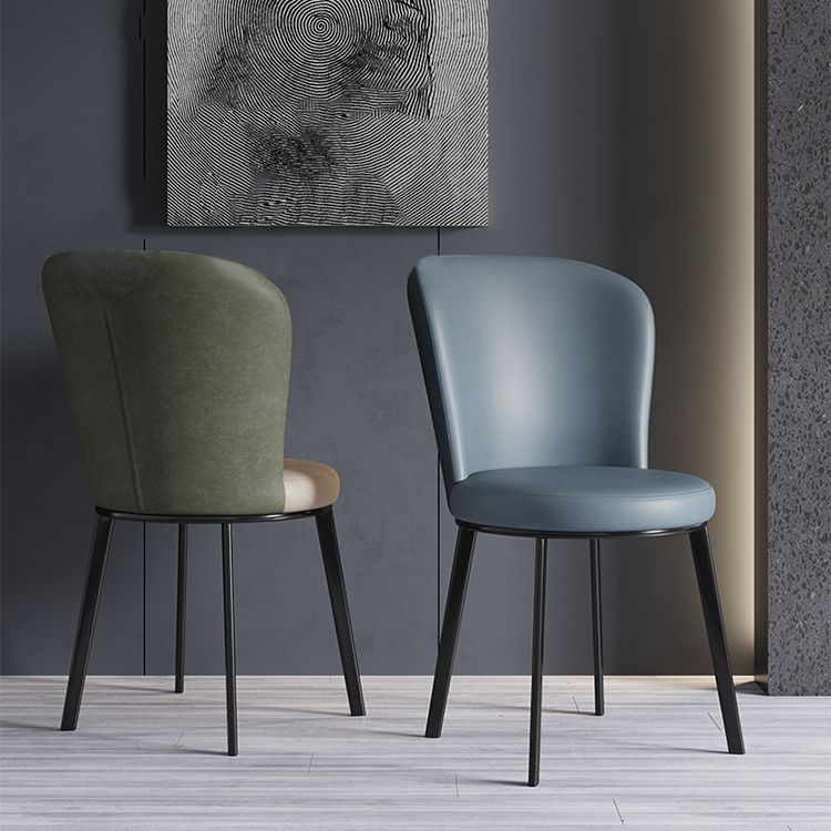 Contemporary Faux Leather Dining Chair Parsons Chair in Matte Finish for Brasserie
