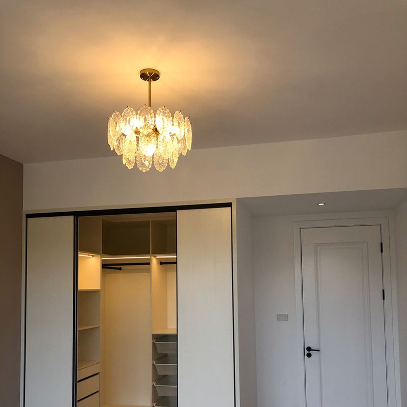 Multi Light Wheel Pendant Chandelier Modern Style Glass Hanging Lighting for Dining Room