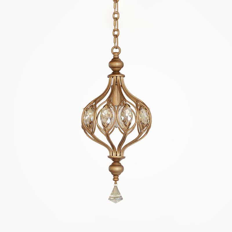 Gang hängende hängende leichte minimalistische goldene Anhänger Lichtkit mit runden Kristallschatten