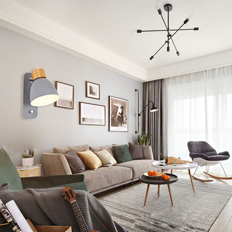 Nordic Style Metal Wall Light Colorful Adjustable Wall Lamp for Bedroom