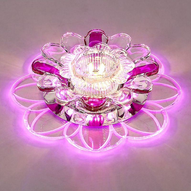 Effacer Floral Forme LED Flush Mount Light Simplicité Crystal Flush Mount Ceiling Light