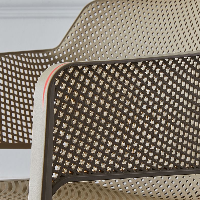 Scandinavische plastic keuken eetkamer leunstoel stoere rugstoel