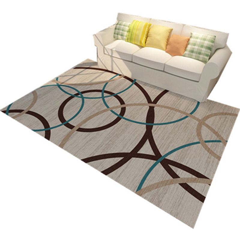 Novelty Modern Style Rug Multicolor Geometry Area Rug Stain Resistant Machine Washable Non-Slip Rug for Sitting Room
