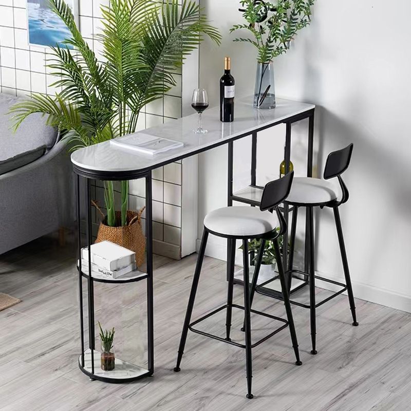 Glam Low Back Dining Stools Round Upholstered Bar Stools with Footrest