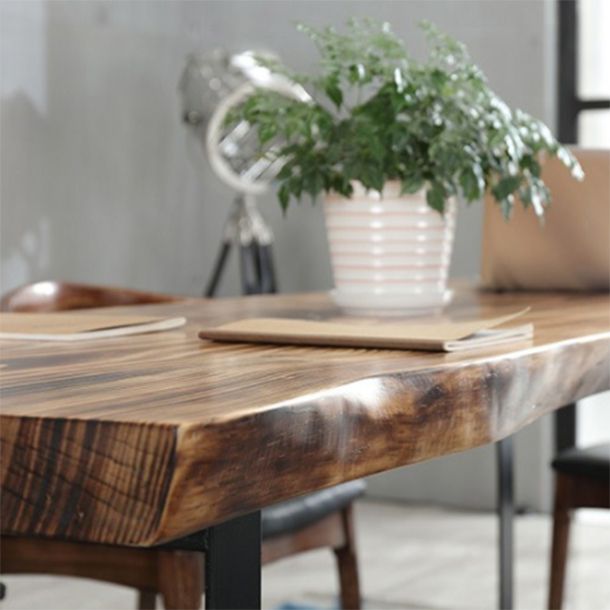 Industrial Style Rectangle Wood Table Set 1/2/7 Pieces Dining Set for Kitchen