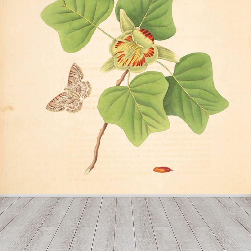 Beige Tree Branch Mural Wallpaper Botanical Contemporary Stain Resistant Wall Art