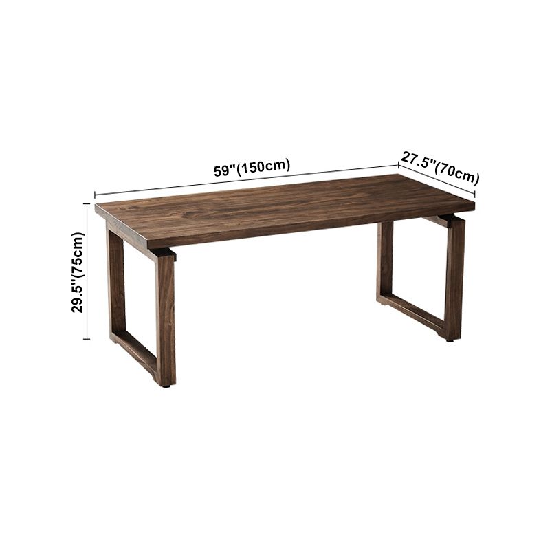Vaste houten bruine tint tafel eenvoud Sled Base Tafel voor eetkamer