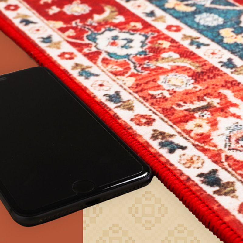 Grauer Medaillon Teppich Polyester Vintage Teppich Waschbar Teppich für Wohnkultur