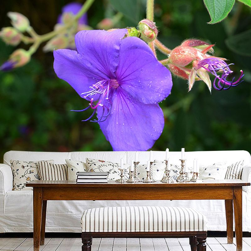 Customized Bauhinia Mural Wallpaper Waterproofing Wall Decor for Meeting Room