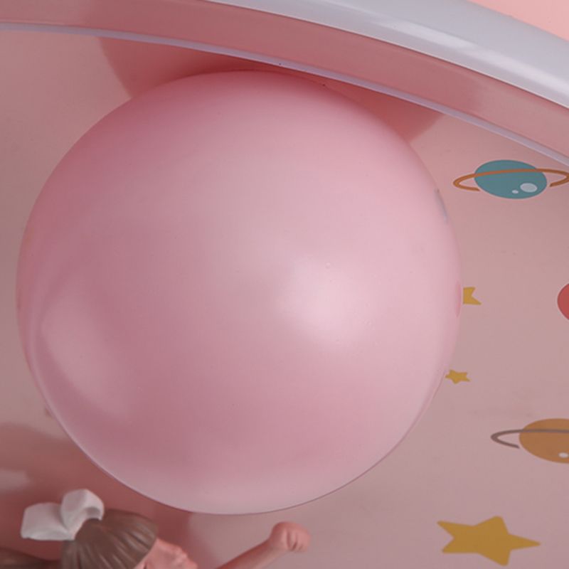 Luz de techo empotrada redondeada creativa de 1 luz de montaje empotrado LED rosa para dormitorio