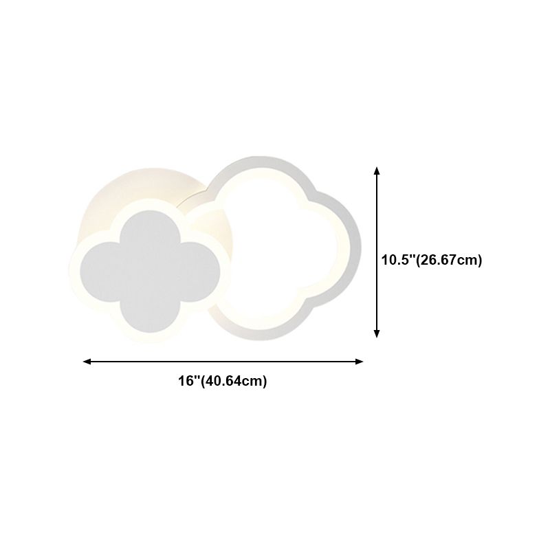 Kids Style Unique Shape Wall Lights Metal 2 Light Wall Mount Lights in White