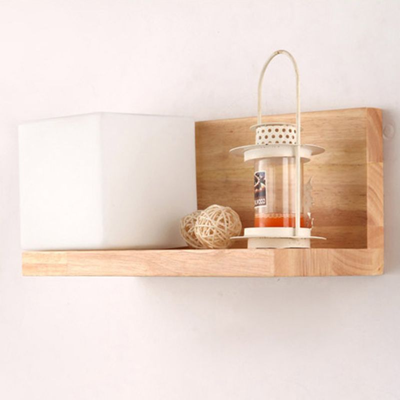 Modernos apliques de luz de pared de vidrio Square 1 luces de montaje de pared de 1 luces, barcos sin decoraciones