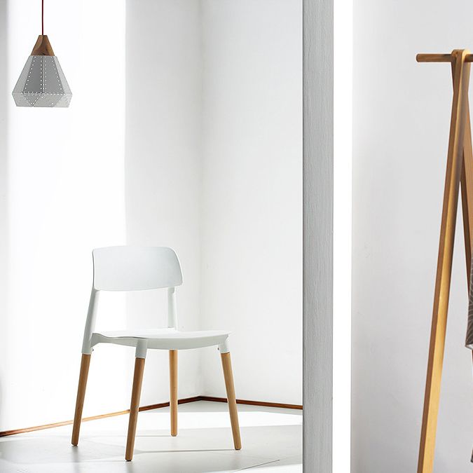 Contemporary Style Dining Chairs Armless Dining Chairs with Wooden Legs for Kitchen