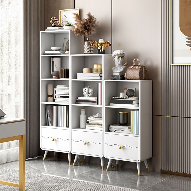 Standard Bookcase Closed Back Solid Engineered Wood Bookshelf for Home