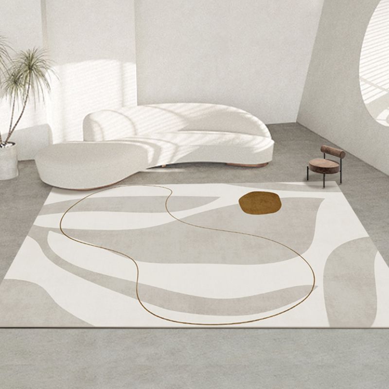 Simplicity Carpet Polyster Trendy Contrast Panel Indoor Rug Stain Resistant Area Rug for Living Room