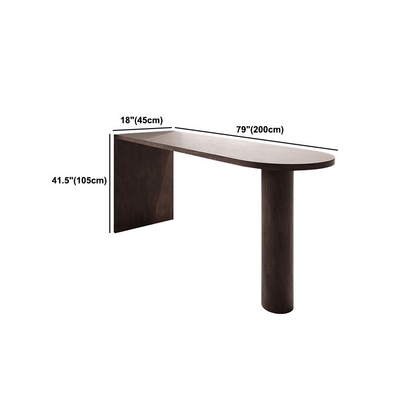 Specialty Solid Wood Bar Table Brown Double Pedestal Bar Height Pub Table