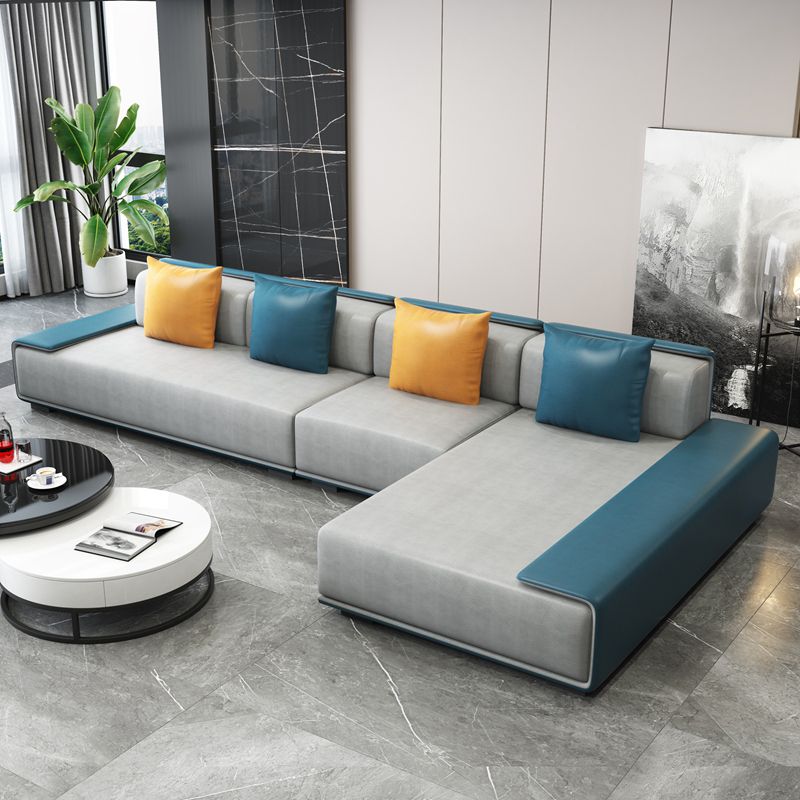 146.46"L x 70.87"W x 29.53"H Contemporary Fabric Square Arm Sectionals