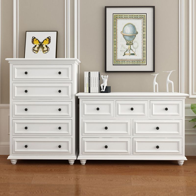 Contemporary Horizontal Double Dresser Birch Wood Storage Dresser for Room