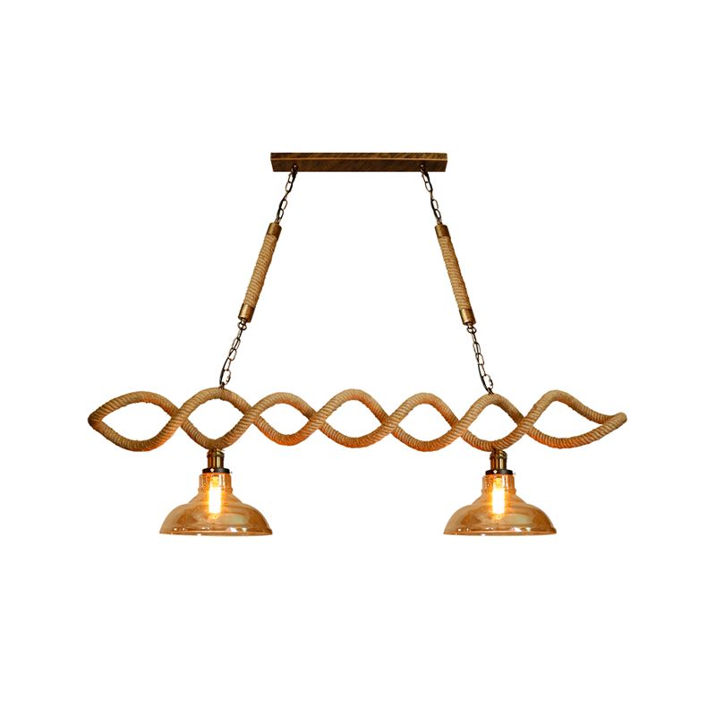 Beige Barn Island Idea Lighting Glass Amber Retro 2/3 Lights Bar Hanging Soful Afferma