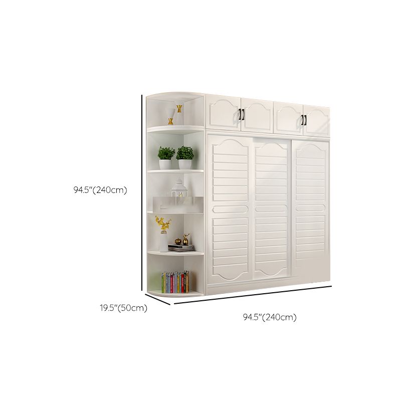 Modern White Wood Frame Wardrobe Freestanding Wardrobe with Soft Close Doors