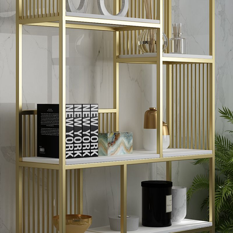 Glam Metal Bookshelf Etagere Shelf Bookcase for Study Room 11.8" W