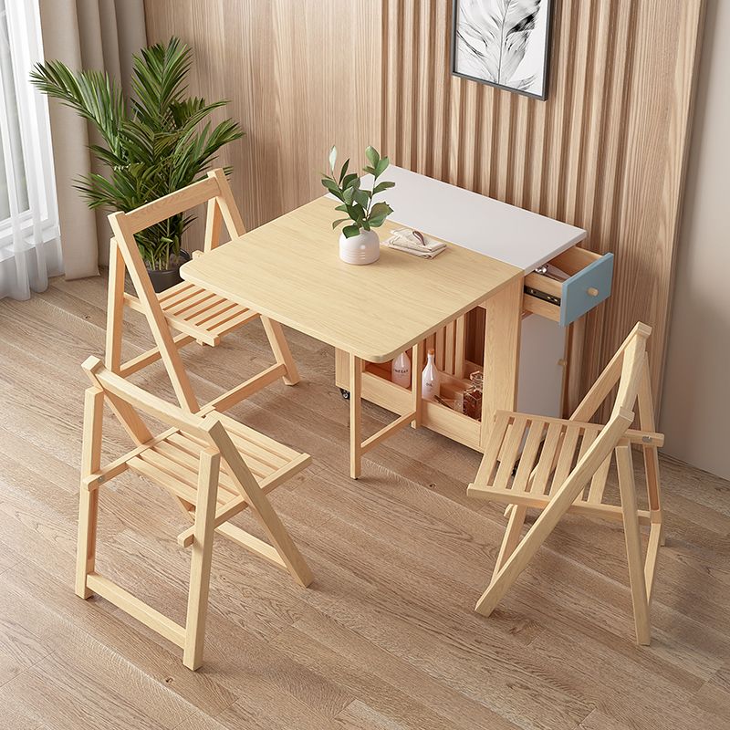 Mid-Century Modern Rectangle Dining Table Wood Base Table for Home Kitchen Dinner