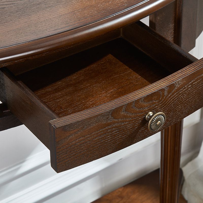 14.2" W Console Table Solid Wood Mid-Century Modern Storage End Table