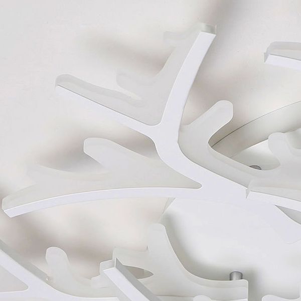 Modern Creative LED Ceiling Light Geometric Acrylic Semi Flush Mount in White