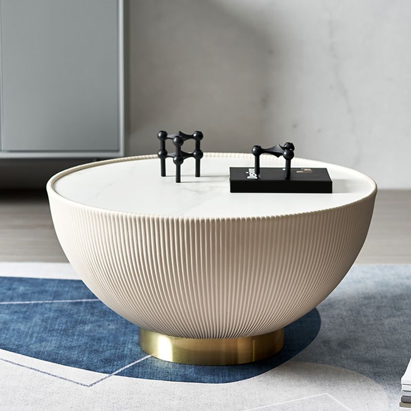 Round Slate Coffee Cocktail Table Abstract Coffee or End Table