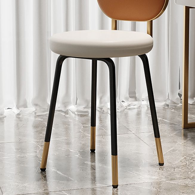 Silla lateral de piel sintética con respaldo abierto de diseño nórdico, sillas sin brazos