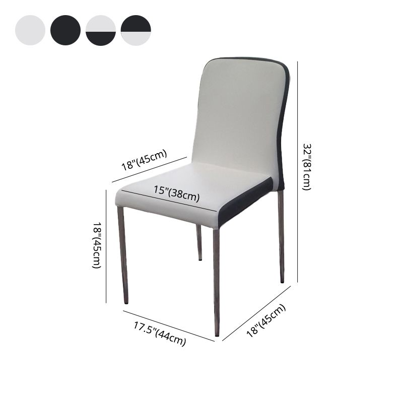 Sillas de comedor de estilo moderno, silla lateral sin brazos con patas de metal para cocina