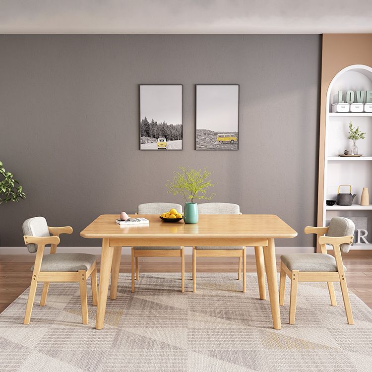 Minimalist Wooden Table Set for 4/6 with Rectangle Table Dining Set for Restaurant