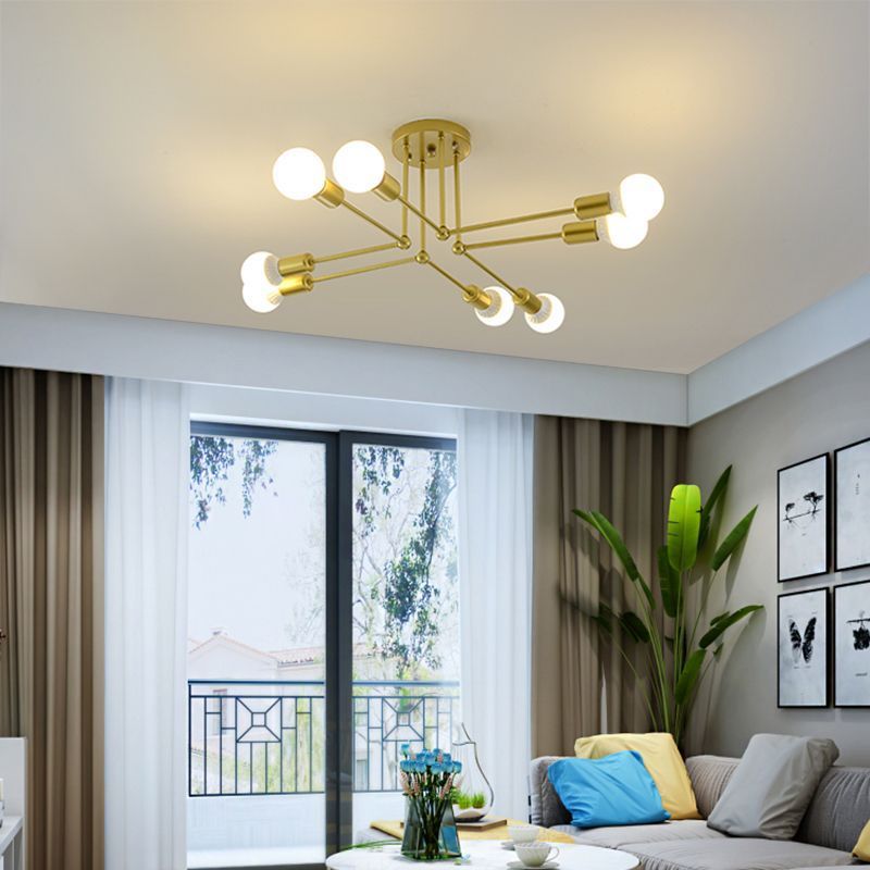 Metal Sputnik Shade Flush Ceiling Light Modern Multi-Lights Flush Mount Fixture
