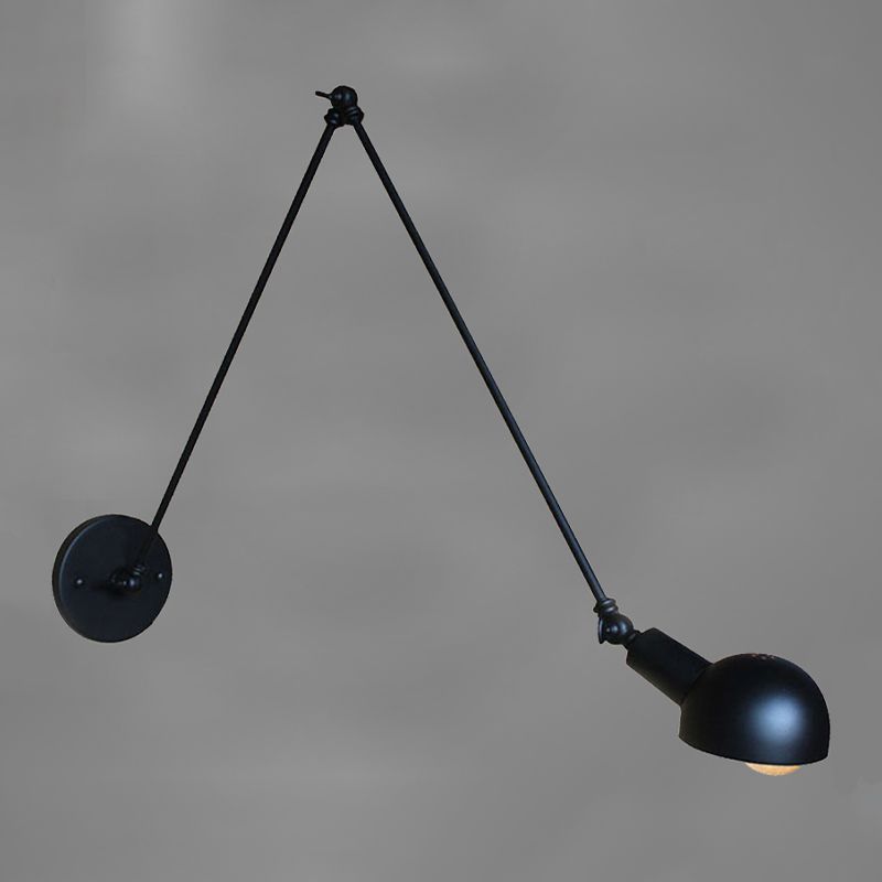 Industrial Style Metal Wall Light Long Arm Black Wall Sconce for Living Room