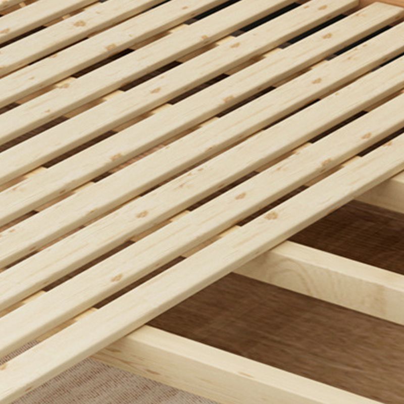 34.64" High Traditional Panel Bed with Storage Brown Rubberwood Bed