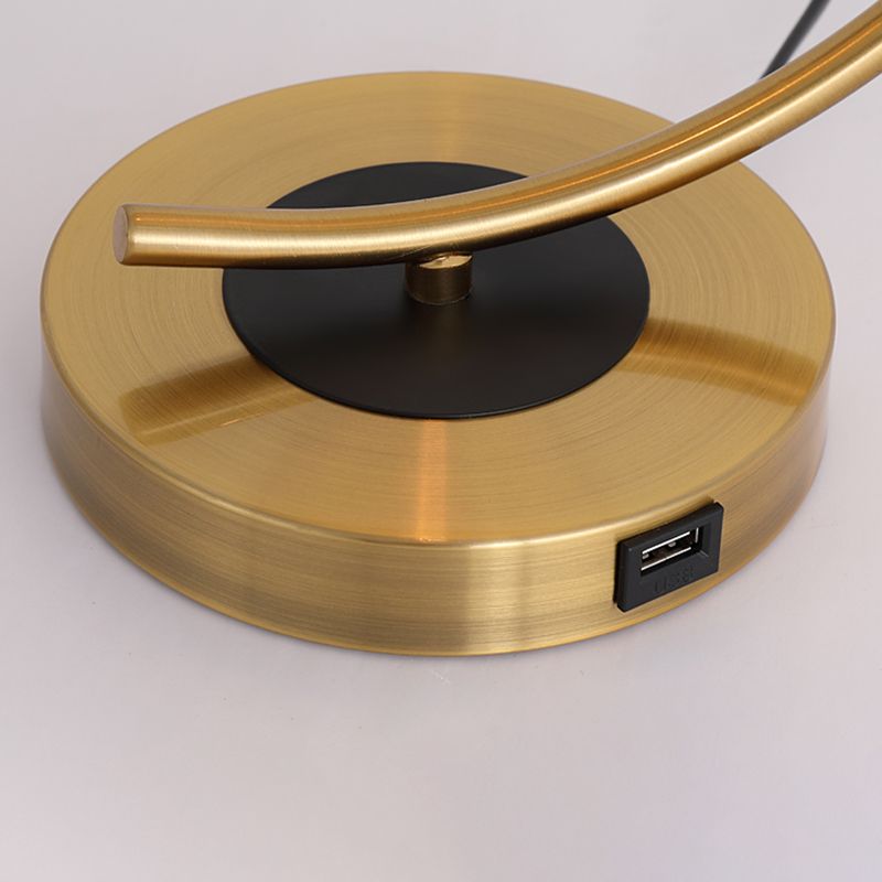 One Bulb Contemporary Table Lamp Clear Glass Bedroom Living Room Desk Lamp in Gold