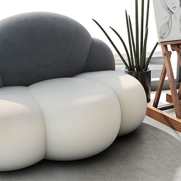29.53" Wide Polyester Blend Curved Sofa Cloud Shape Armless Sofa