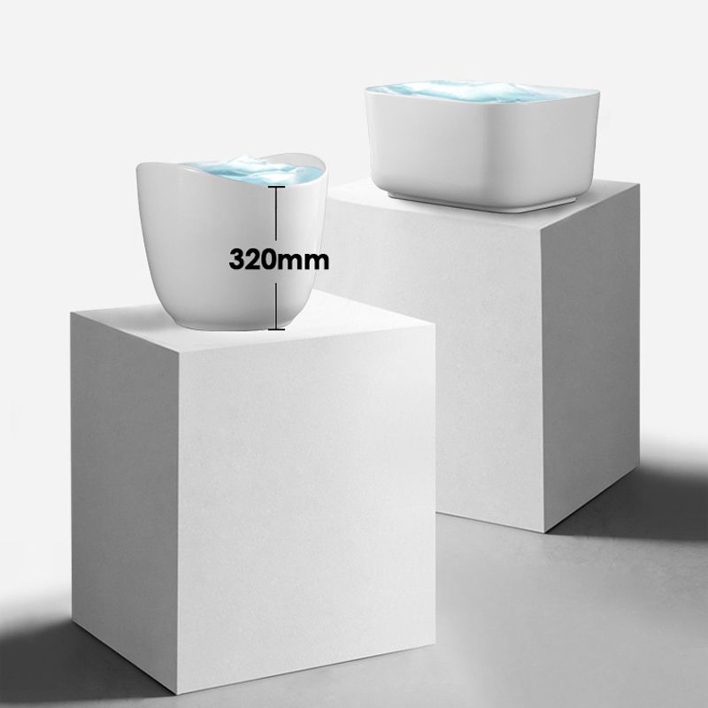 Modern Bathroom Sink with Single Faucet Hole Porcelain Rectangular Vessel Lavatory Sink