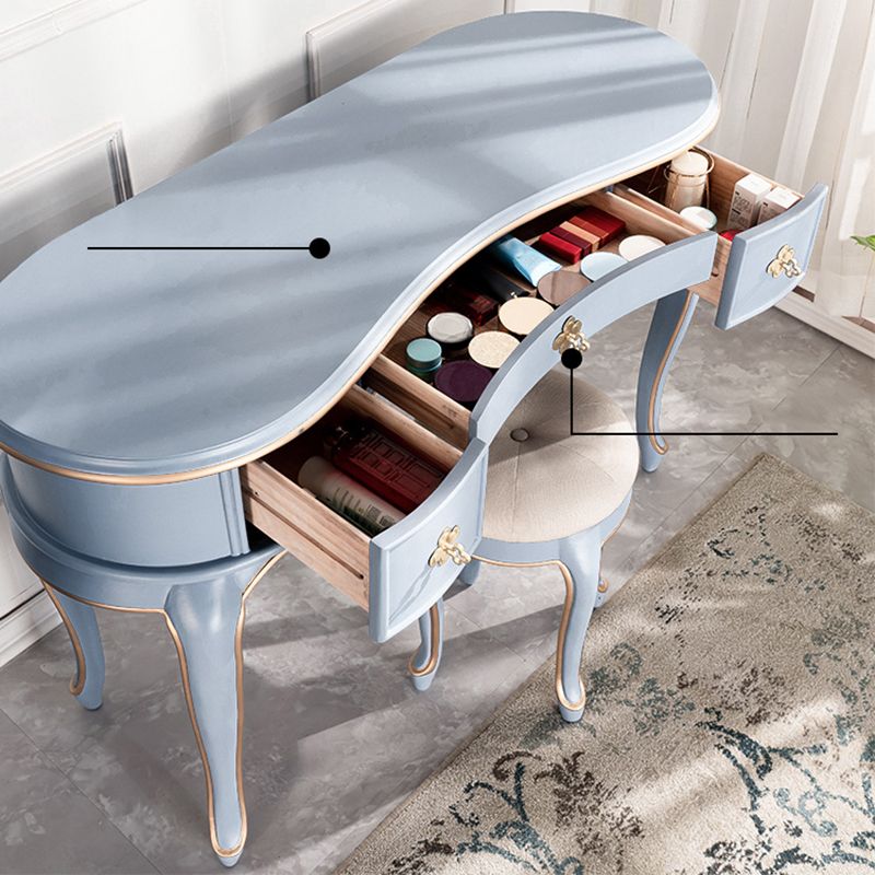 Victorian 3-Drawer Makeup Counter Solid Wood Vanity Dressing Table