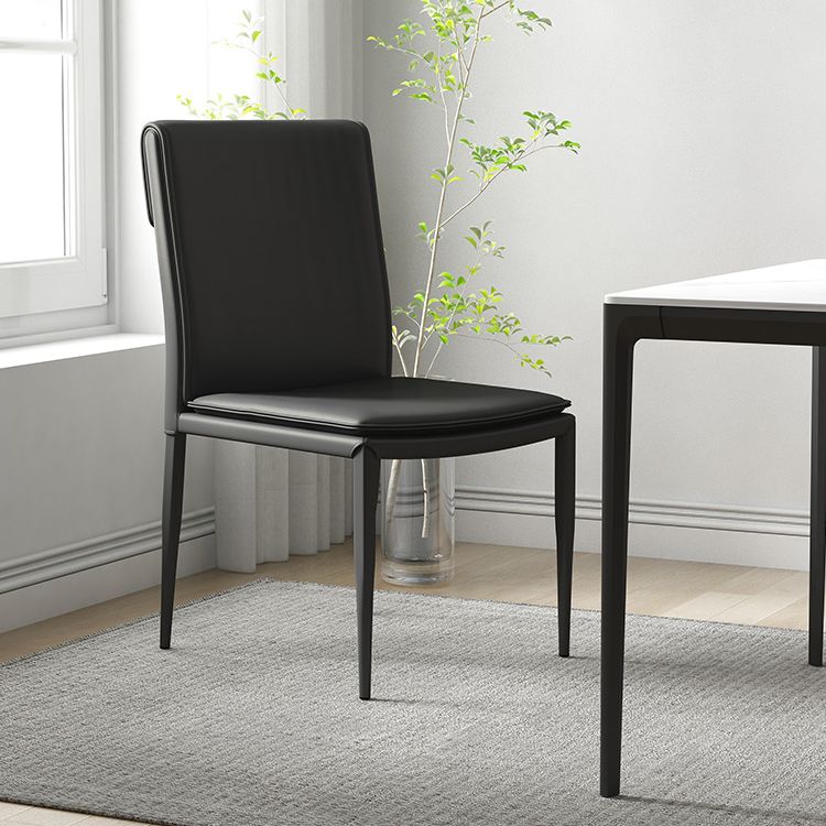 Kitchen Armless Metal Dining Chairs Home Side Chair with Upholstered