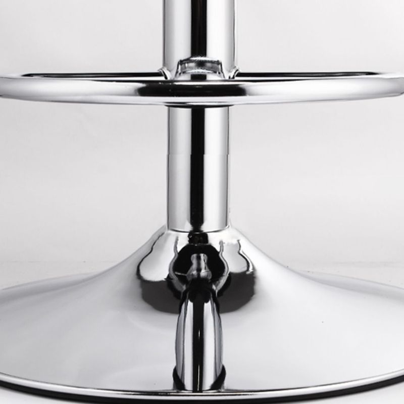 Modern Adjustable Height Swivel Armless Bar Stool with Metal Base