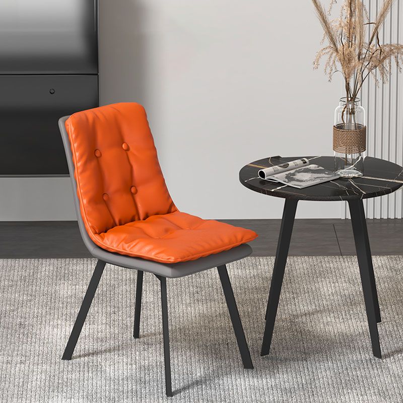 Imitación de cuero del estilo industrial que cena la silla sólida sin brazos de la parte posterior de las sillas