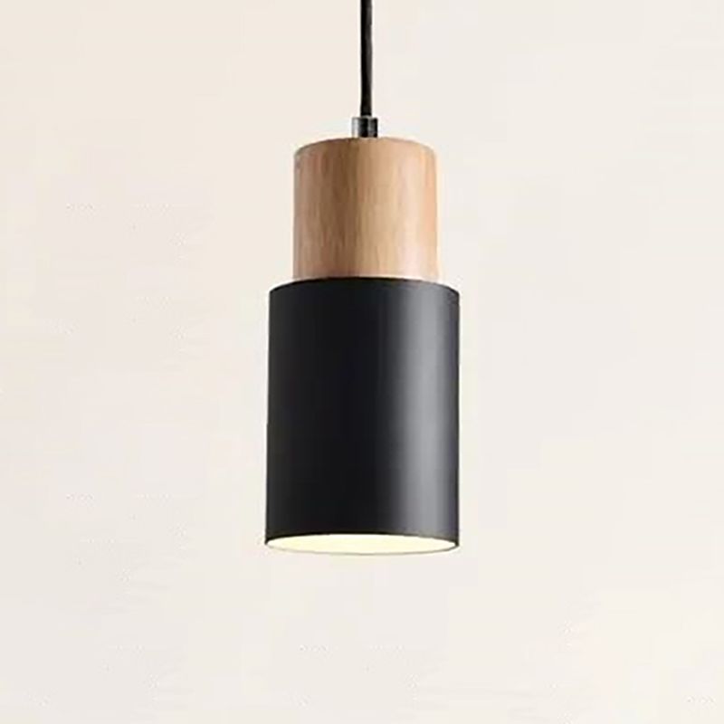 1 Light Modern Pendants Light Fixtures Cylinder Hanging Light for Living Room