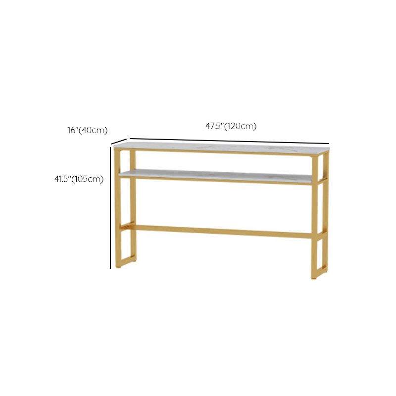 Glam Style Bar Table Set 1/5 Pieces Rectangle Faux Marble Counter Table