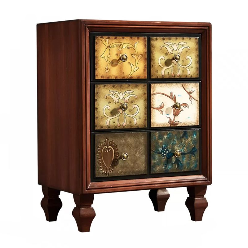 American Traditional Storage Chest Dresser Wooden Storage Chest with Drawers